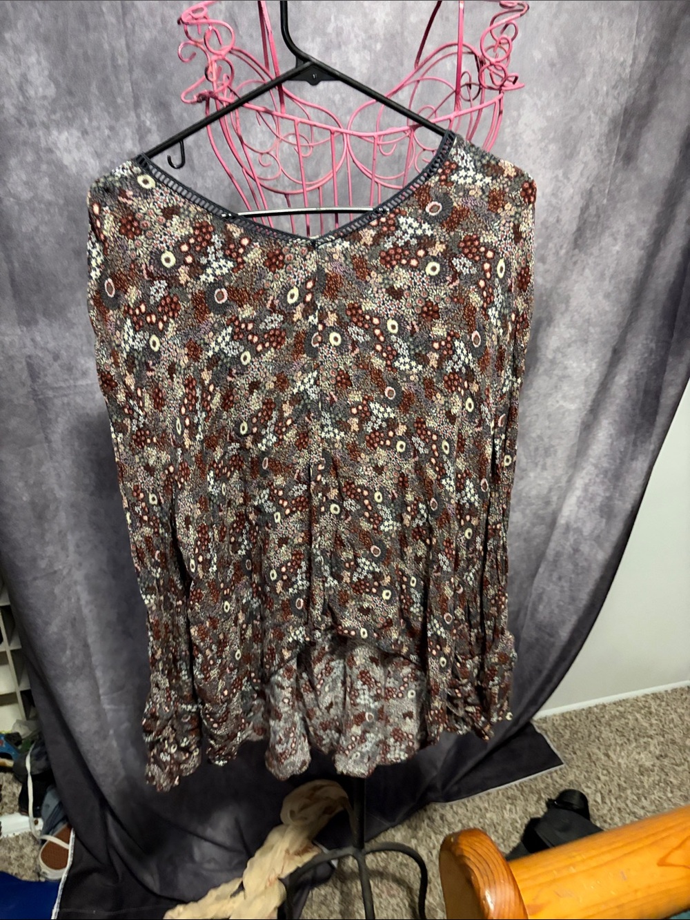 everleigh Brown Multi Floral Flowing Tunic